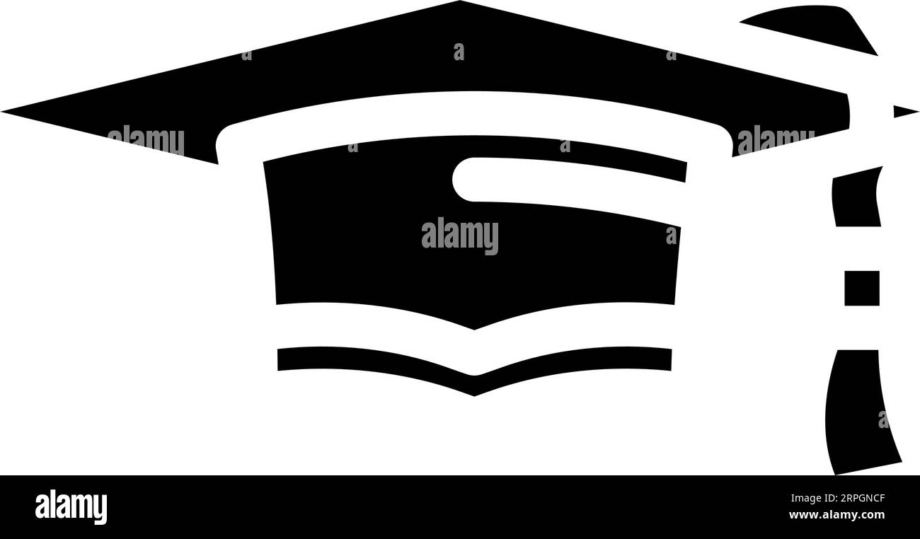graduation hat cap glyph icon vector illustration Stock Vector Image ...