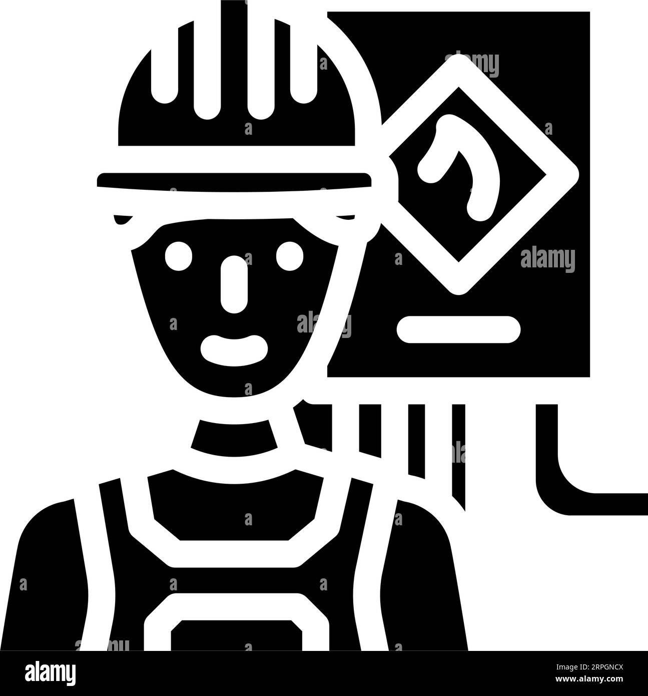 technician gas service glyph icon vector illustration Stock Vector