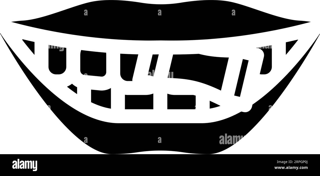 snus nicotine mouth glyph icon vector illustration Stock Vector