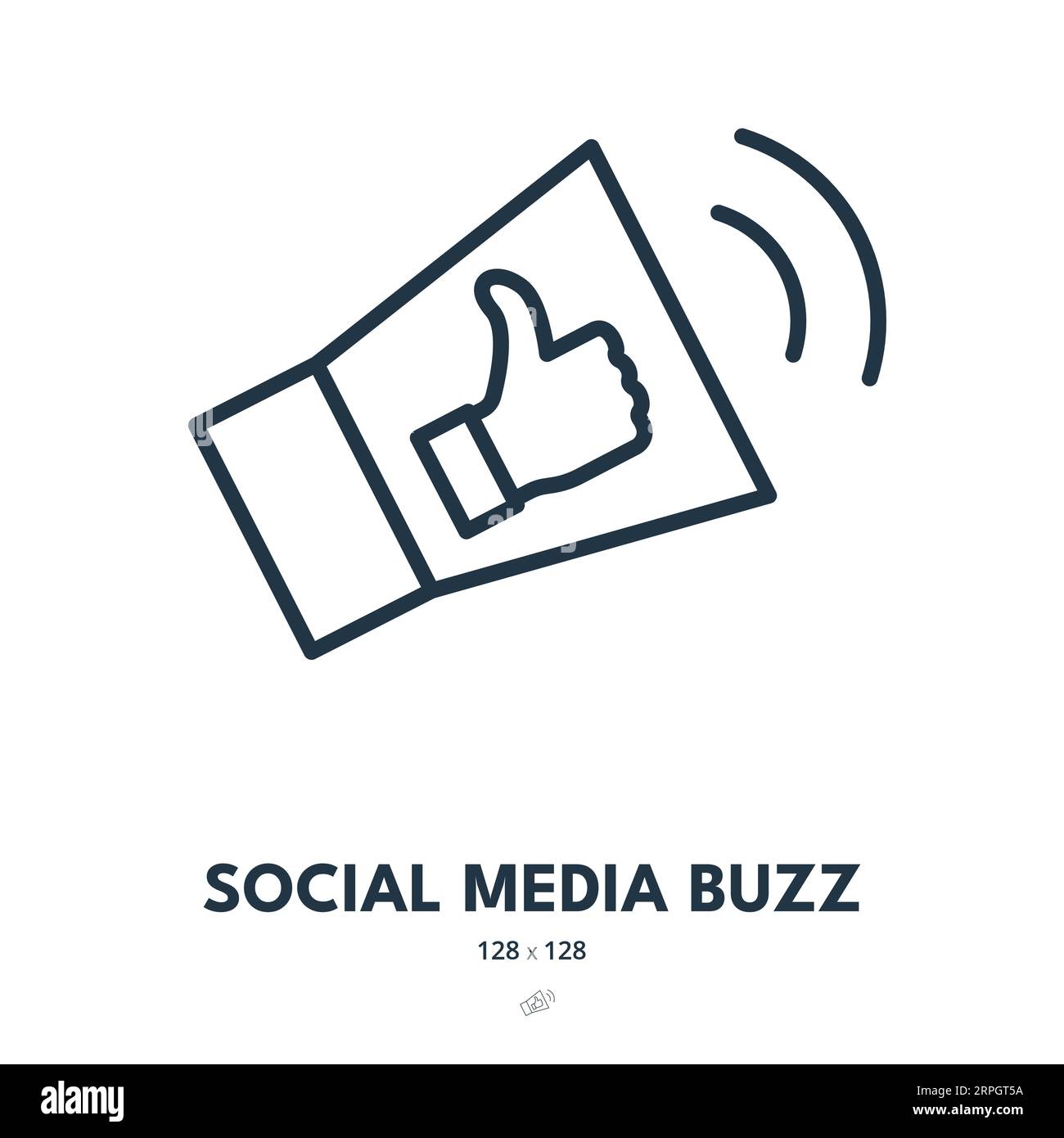 Social Media Buzz Icon. Promotion, News, Advertisement. Editable Stroke ...