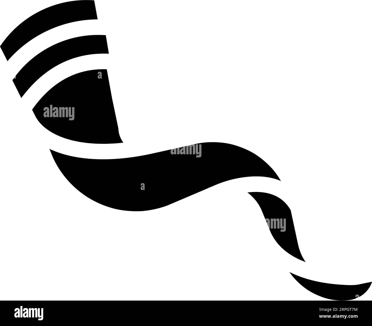 shofar horn jewish glyph icon vector illustration Stock Vector Image