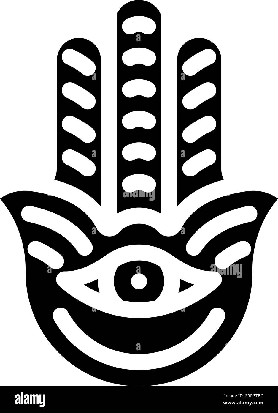 hamsa hand jewish glyph icon vector illustration Stock Vector Image ...