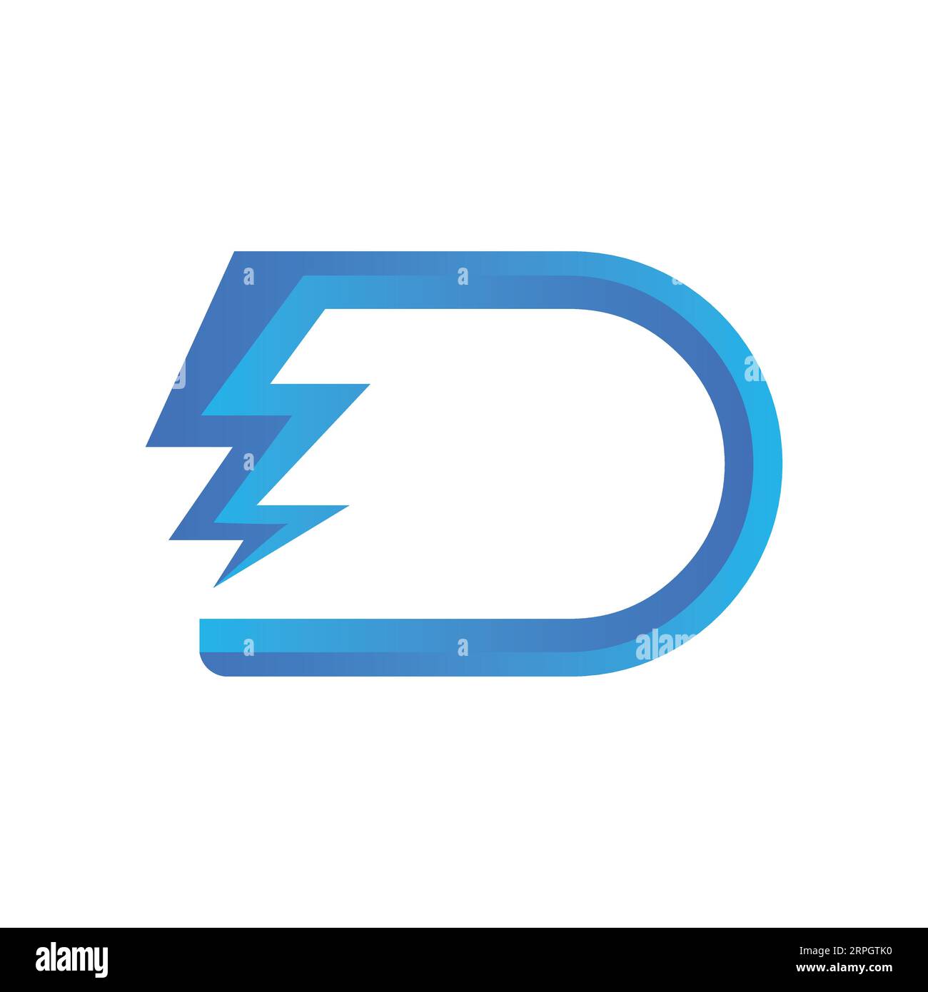 Initial Letter D with Bolt Logo Design Electric D Stock Vector Image