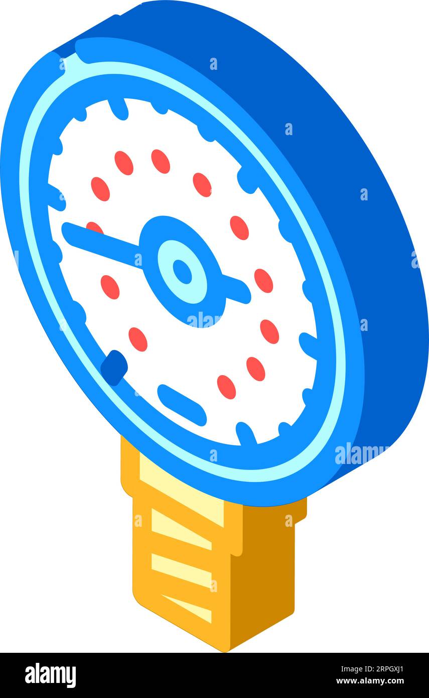 pressure gauge gas service isometric icon vector illustration Stock