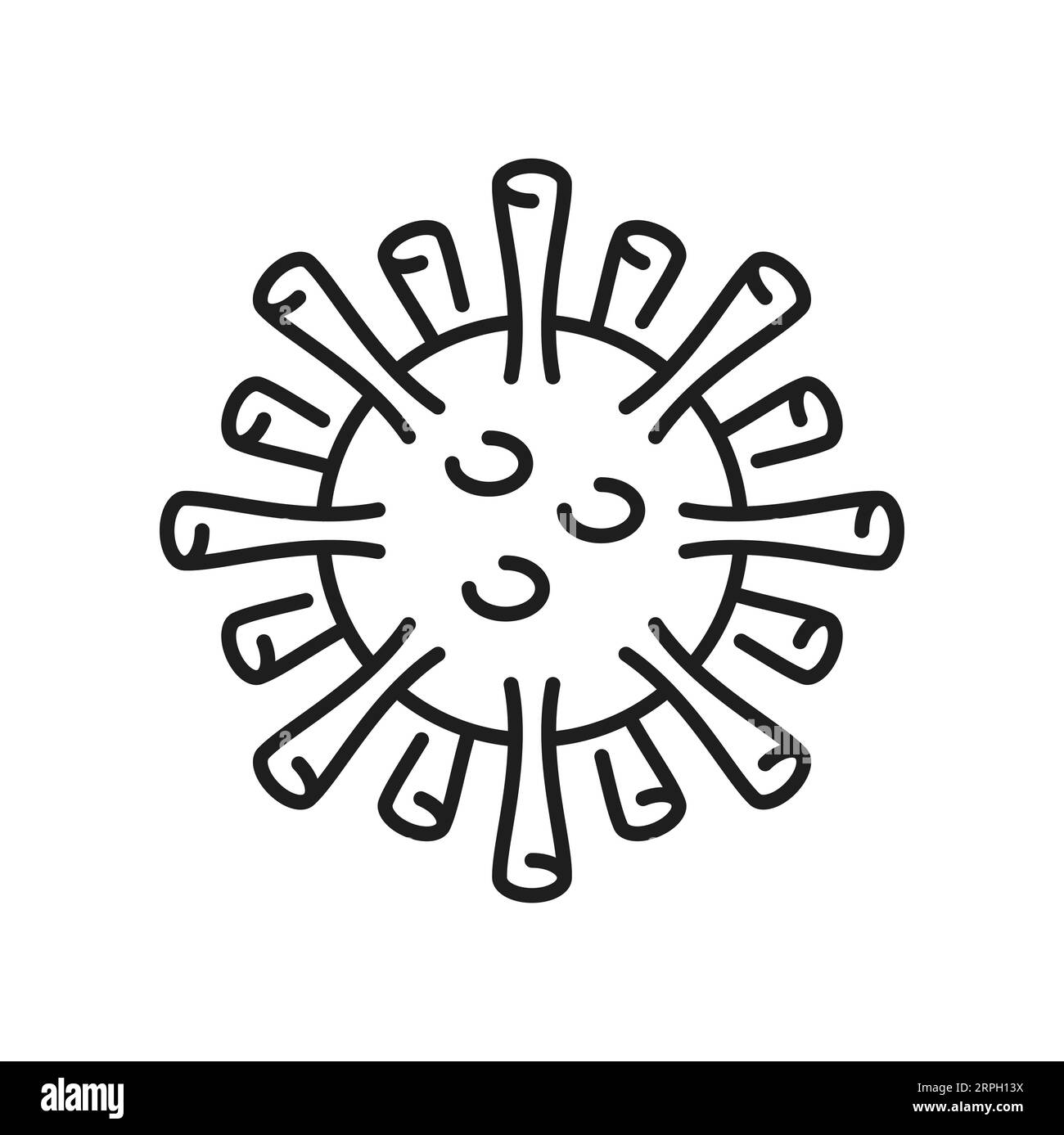 Chicken pox virus isolated outline icon. Vector measles bacteria