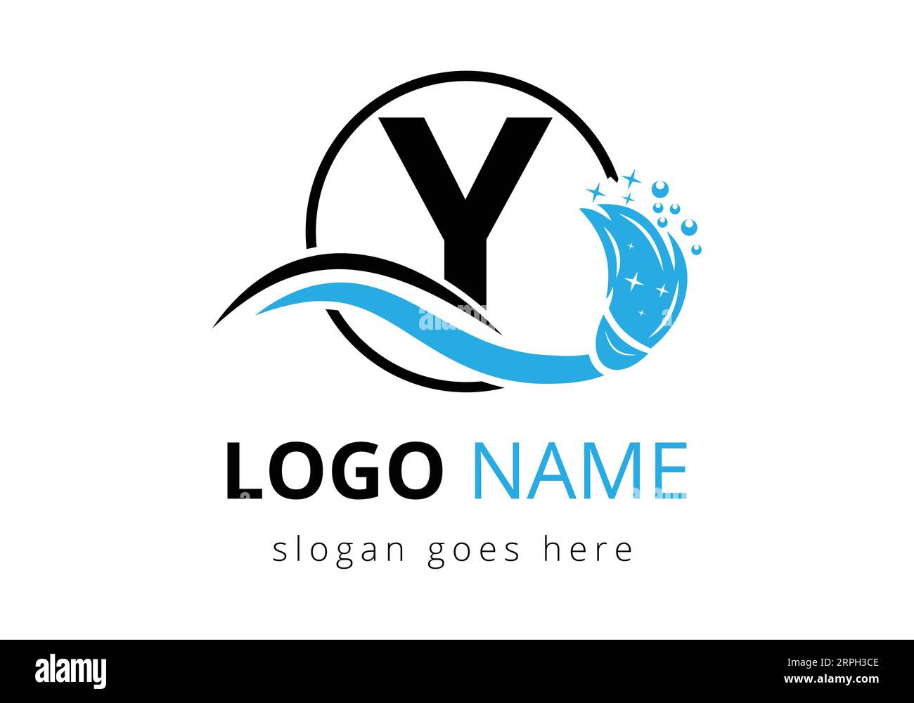 Letter Y cleaning service logo design template Stock Vector Image & Art