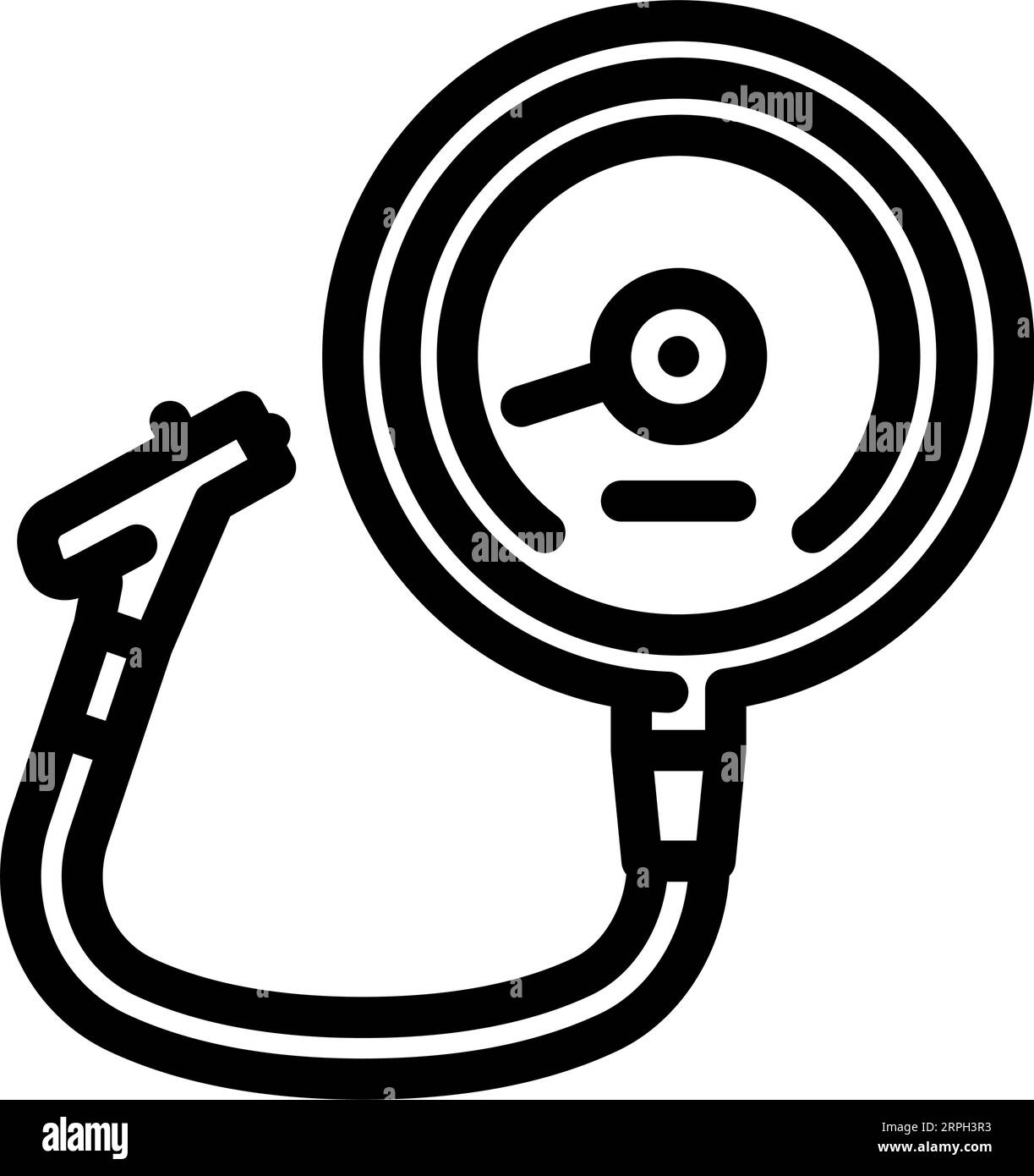 tire pressure gauge vehicle line icon vector illustration Stock Vector