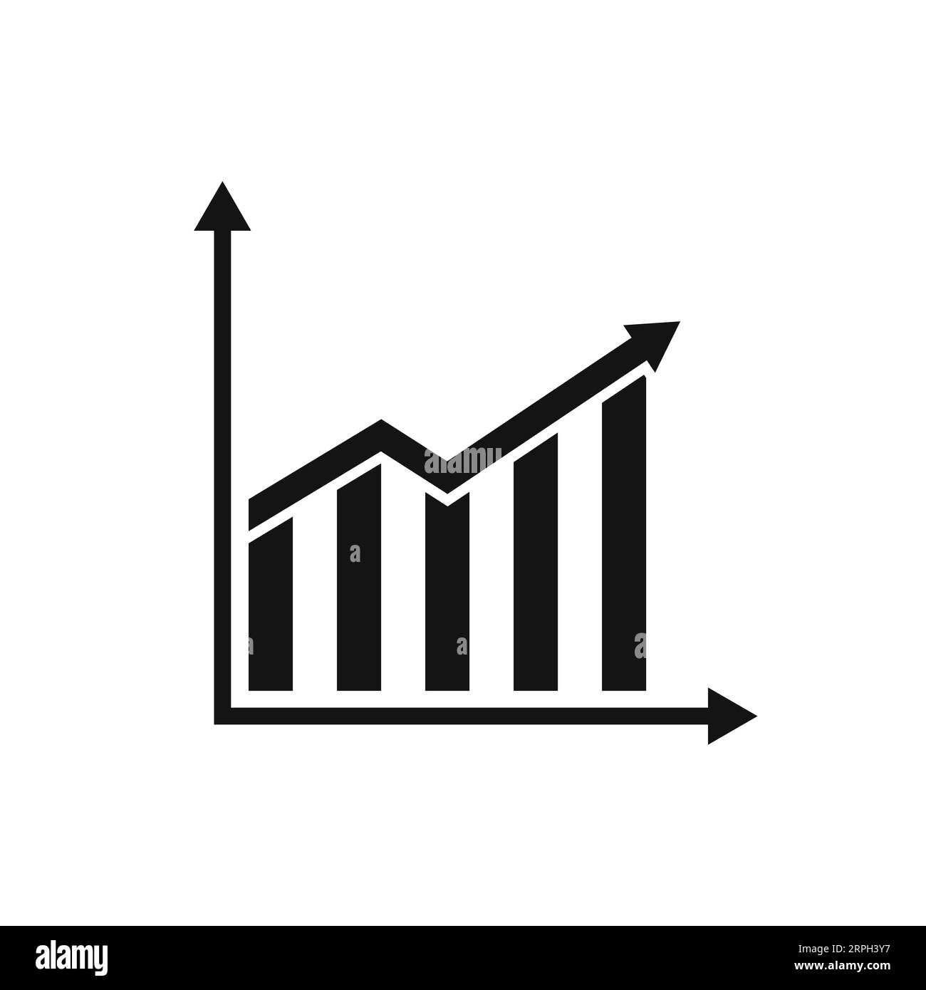 Graph up down growth development icon Stock Vector
