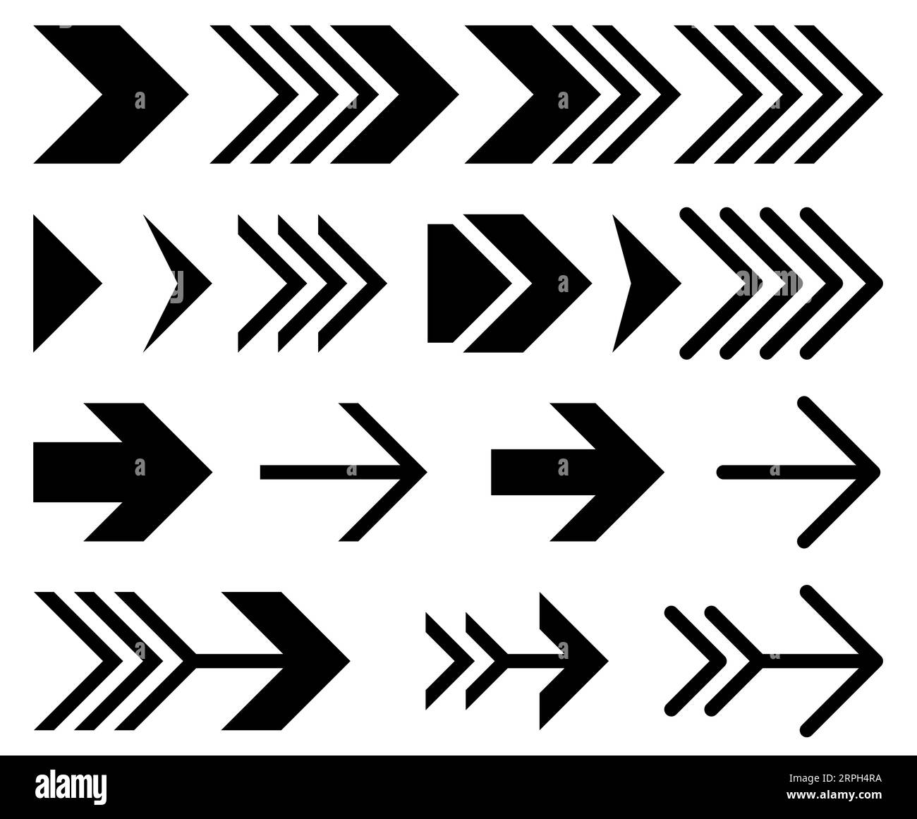 Arrow sign direction indication set background stock vector image art