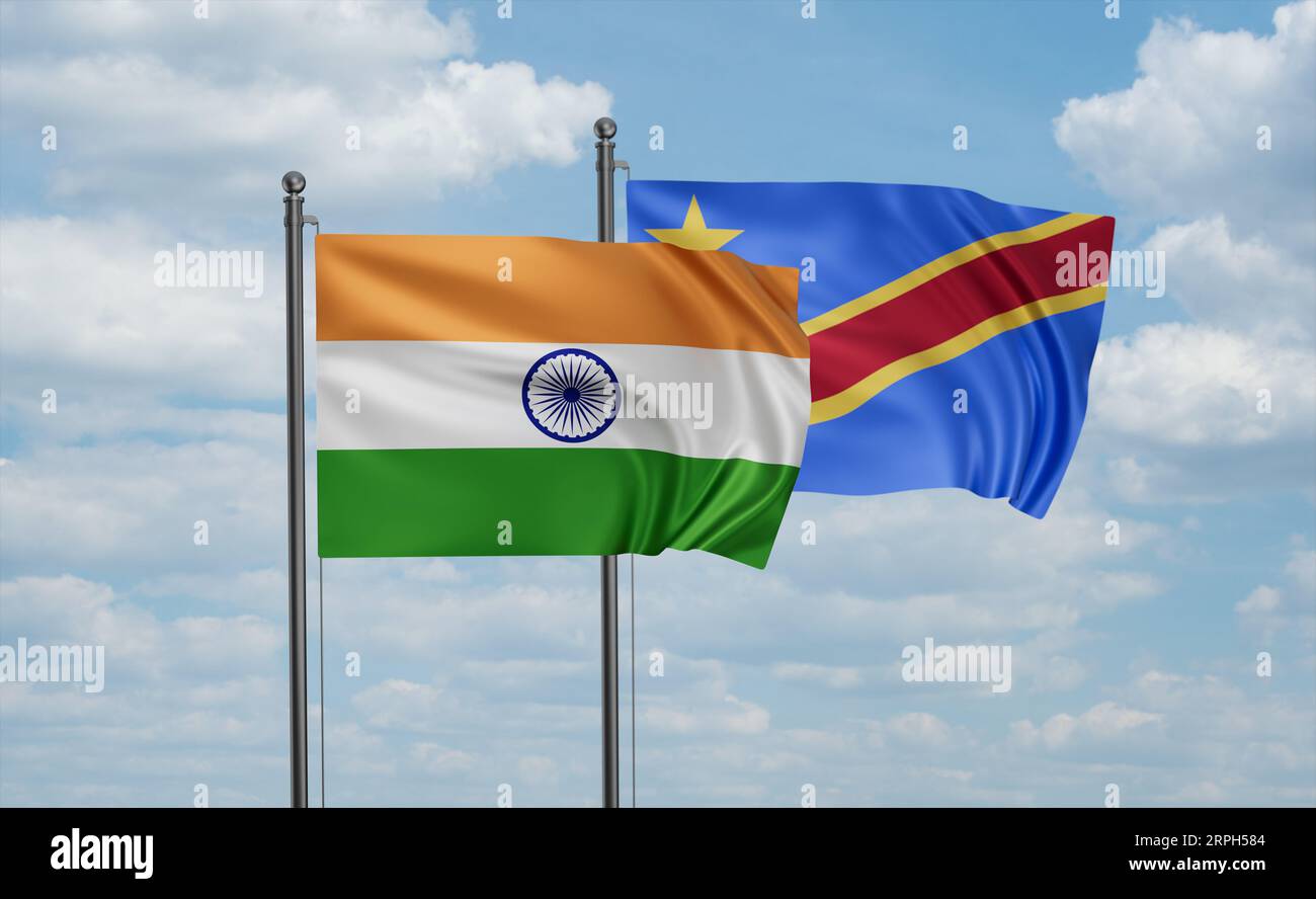 Democratic Republic of the Congo or CongoKinshasa and India flag