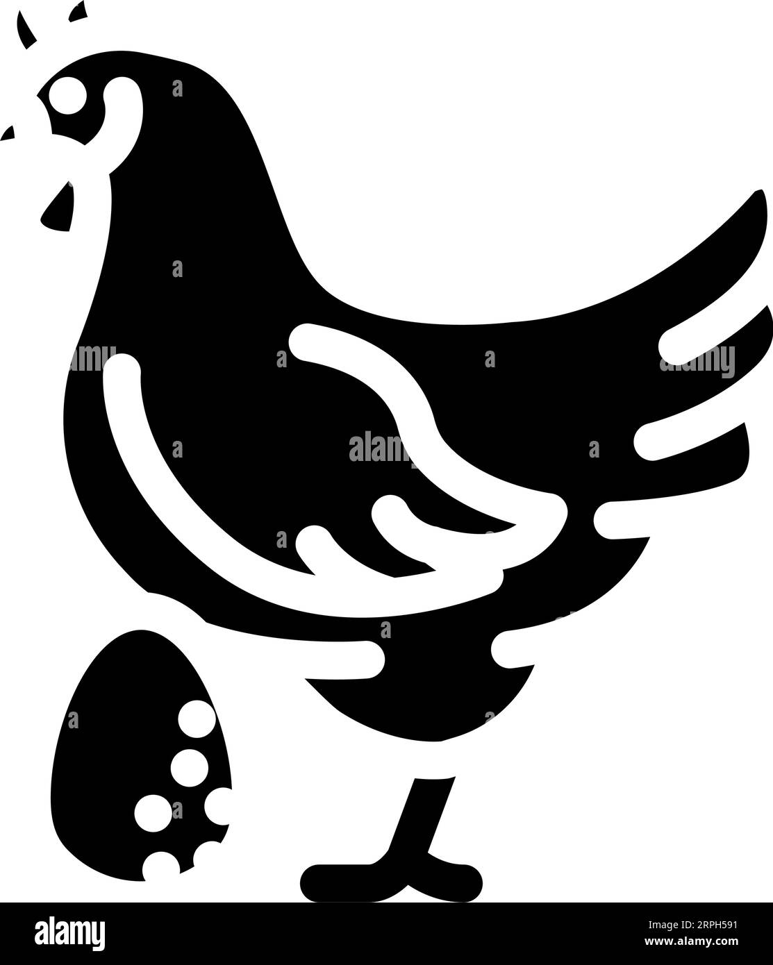 hen egg chicken farm food glyph icon vector illustration Stock Vector
