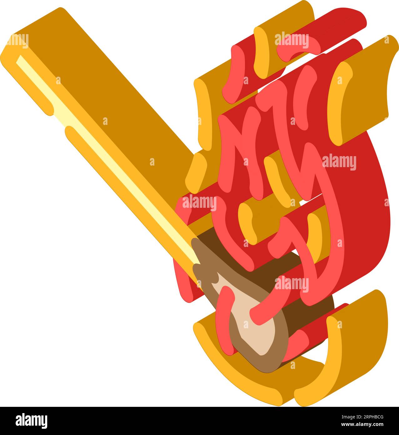burning matchstick isometric icon vector illustration Stock Vector ...