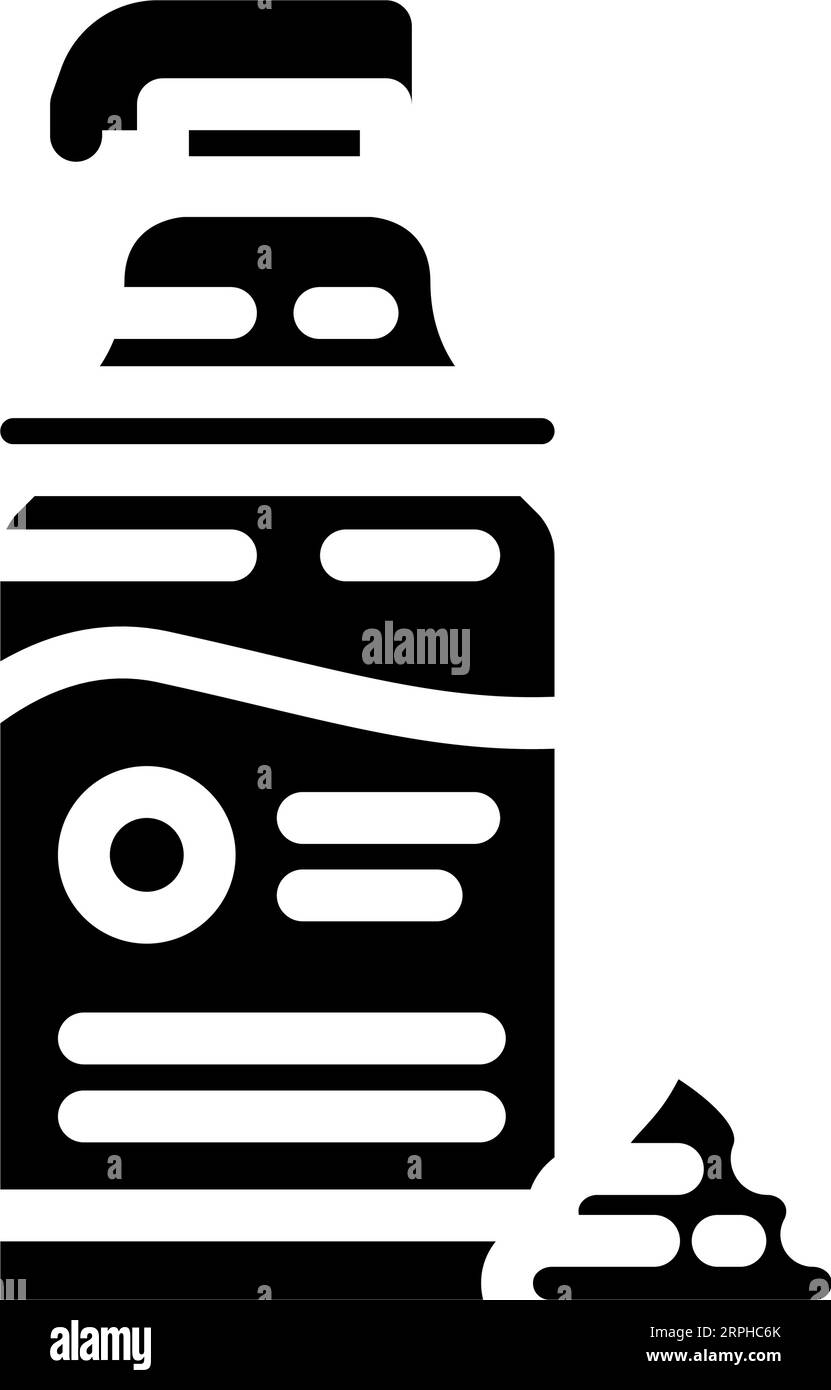 shaving cream hygiene glyph icon vector illustration Stock Vector Image