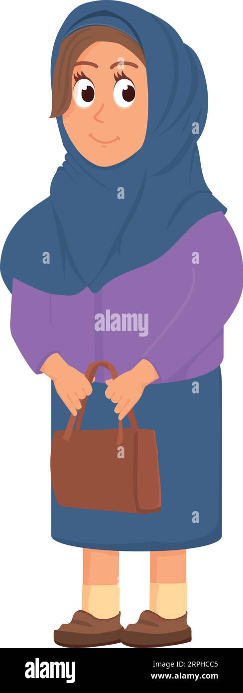 Business woman in muslim clothes. Happy islamic character Stock Vector ...