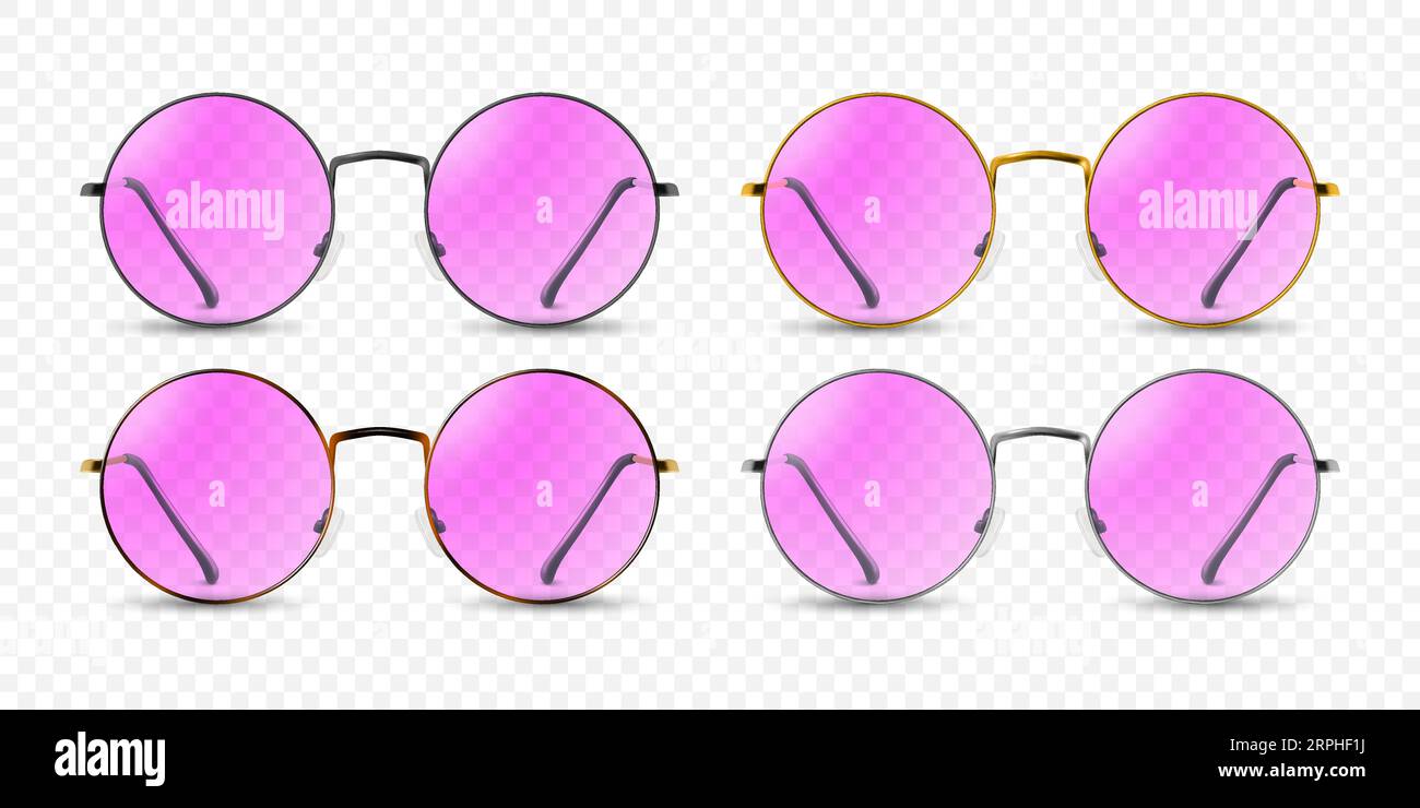 Vector 3d Realistic Round Frame Glasses Frame Isolated. Transparent ...