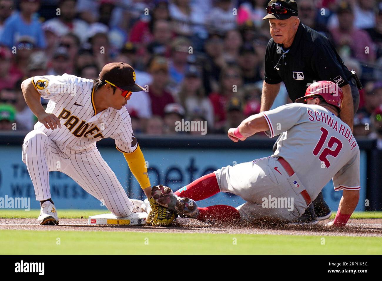 Philadelphia Phillies' Trea Turner plays during the third inning of a  baseball game, Wednesday, April 12, 2023, in Philadelphia. (AP Photo/Matt  Rourke Stock Photo - Alamy