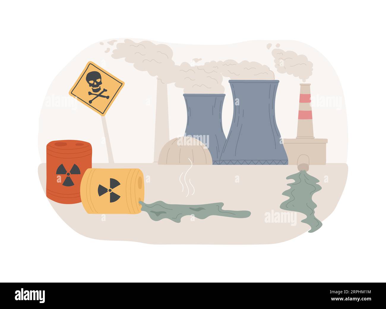 Technological disasters isolated concept vector illustration. Chemical industry disaster, technological catastrophe, industrial catastrophic event, factory accident, environment vector concept. Stock Vector
