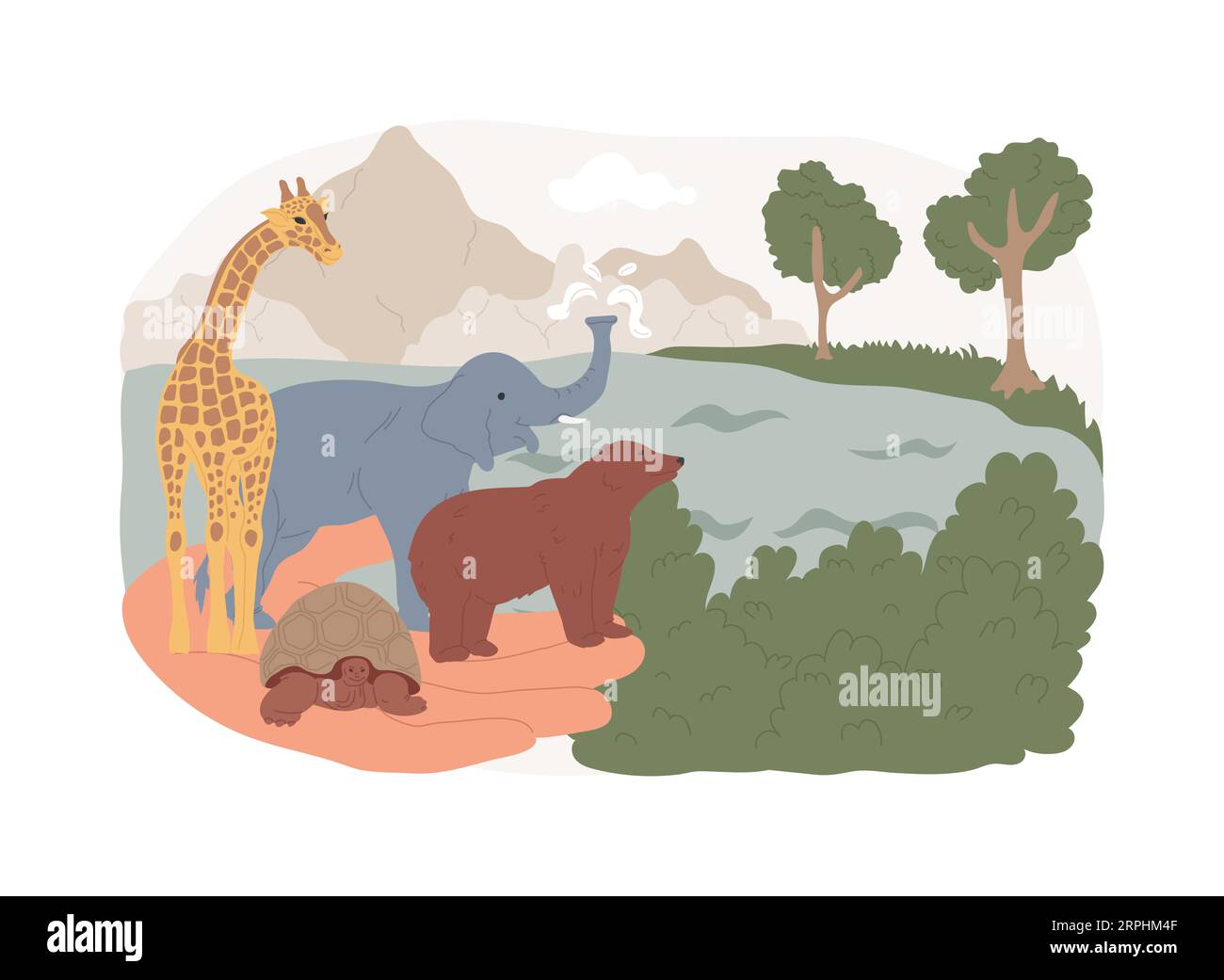 National parks creation isolated concept vector illustration. Tourist ...