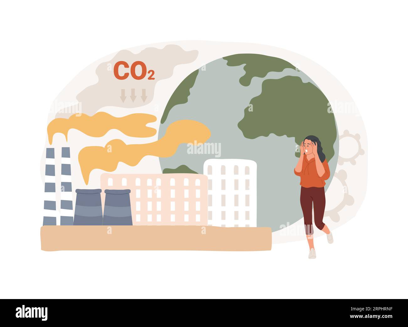 Greenhouse gas emissions isolated concept vector illustration