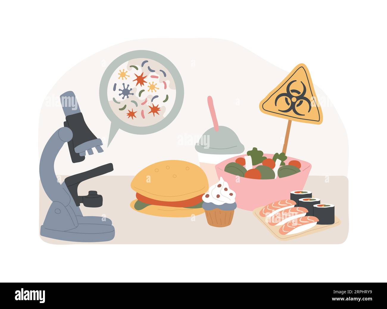 Food contamination isolated concept vector illustration. Nutrition