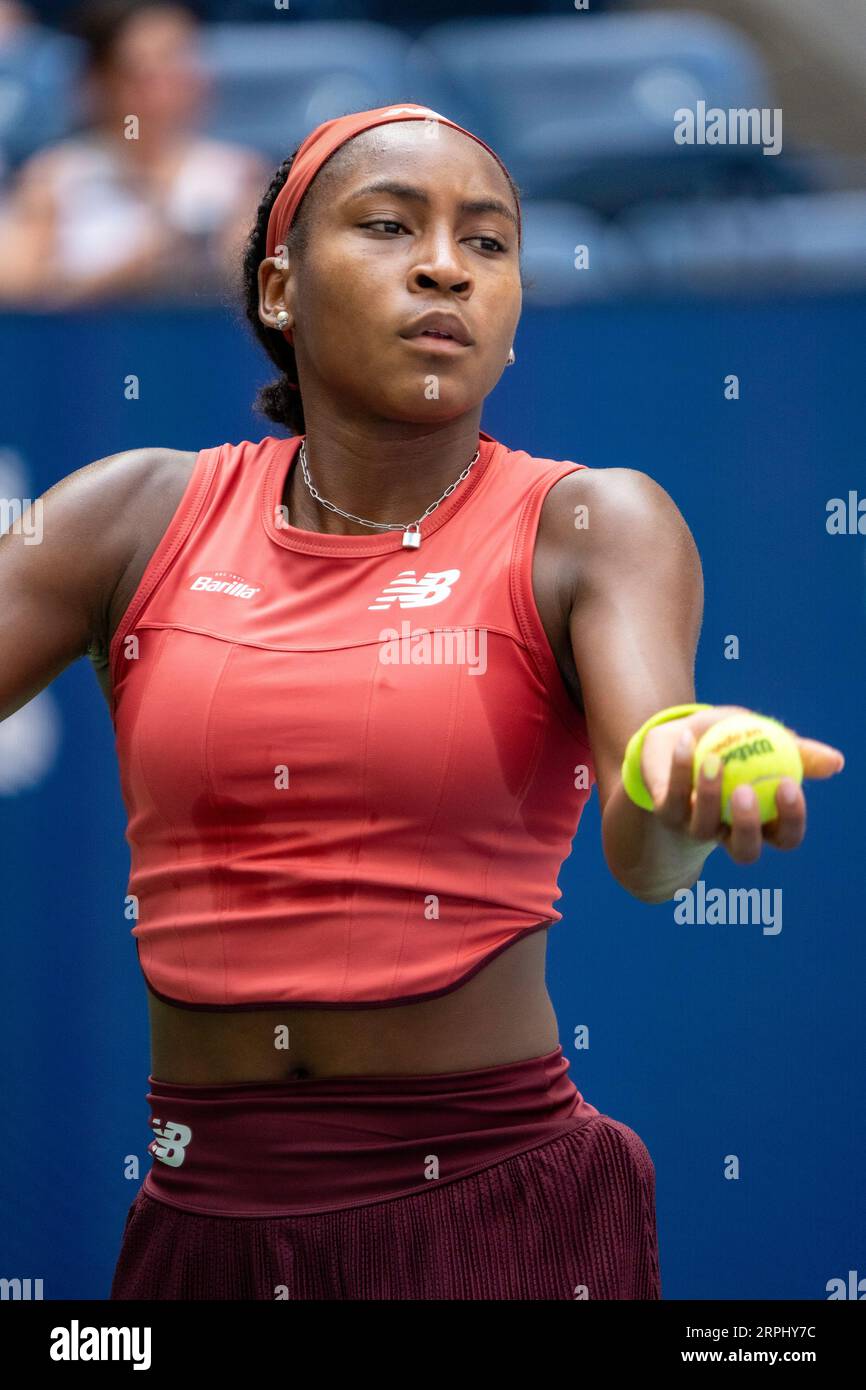 Coco Gauff (USA) competing in the Women's Singles Round 2 at the 2023