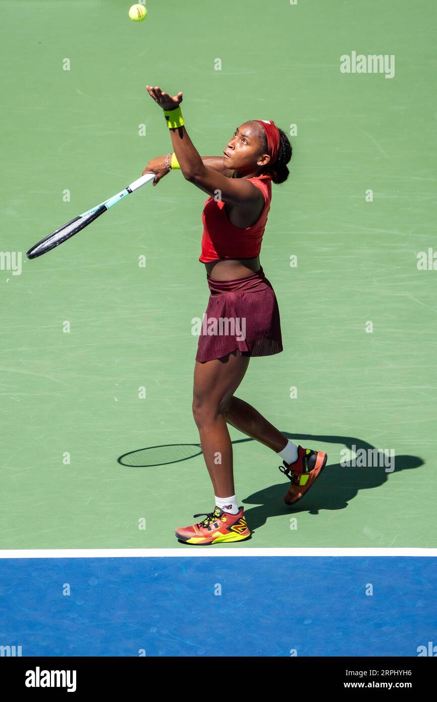 Coco Gauff (USA) competing in the Women's Singles Round 2 at the 2023
