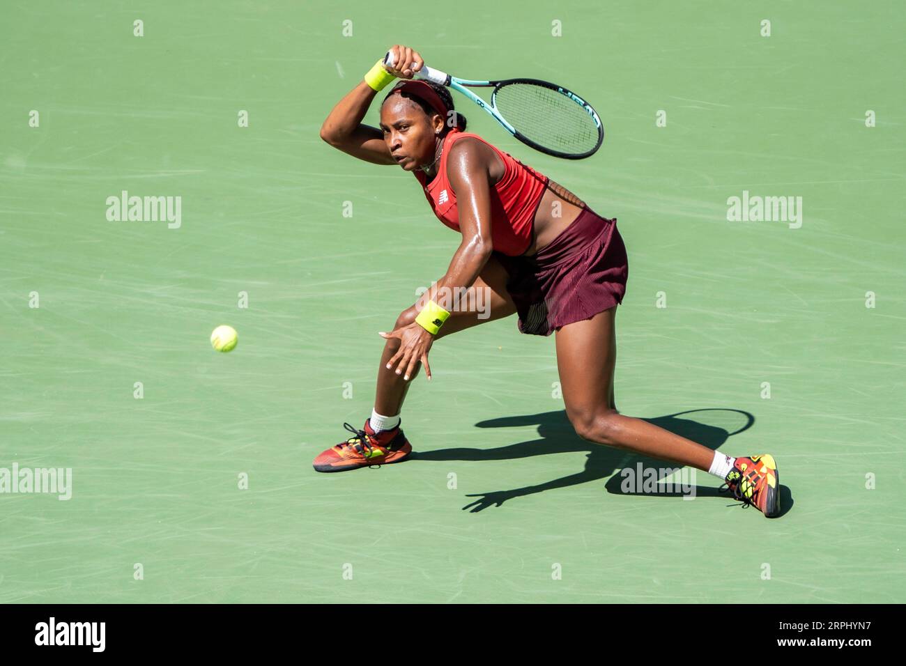 Coco Gauff (USA) competing in the Women's Singles Round 2 at the 2023