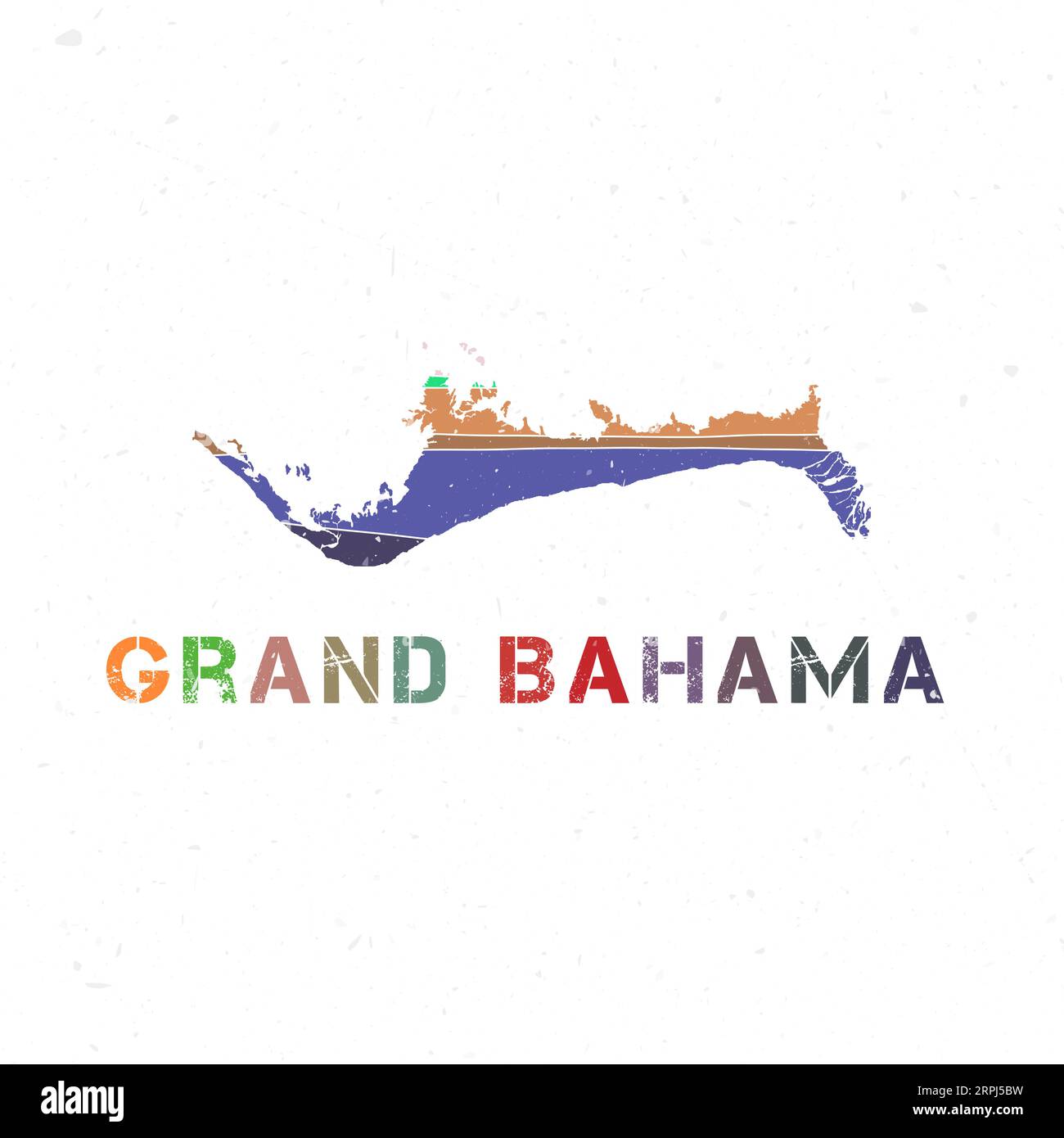 Grand Bahama map design. Shape of the island with beautiful geometric