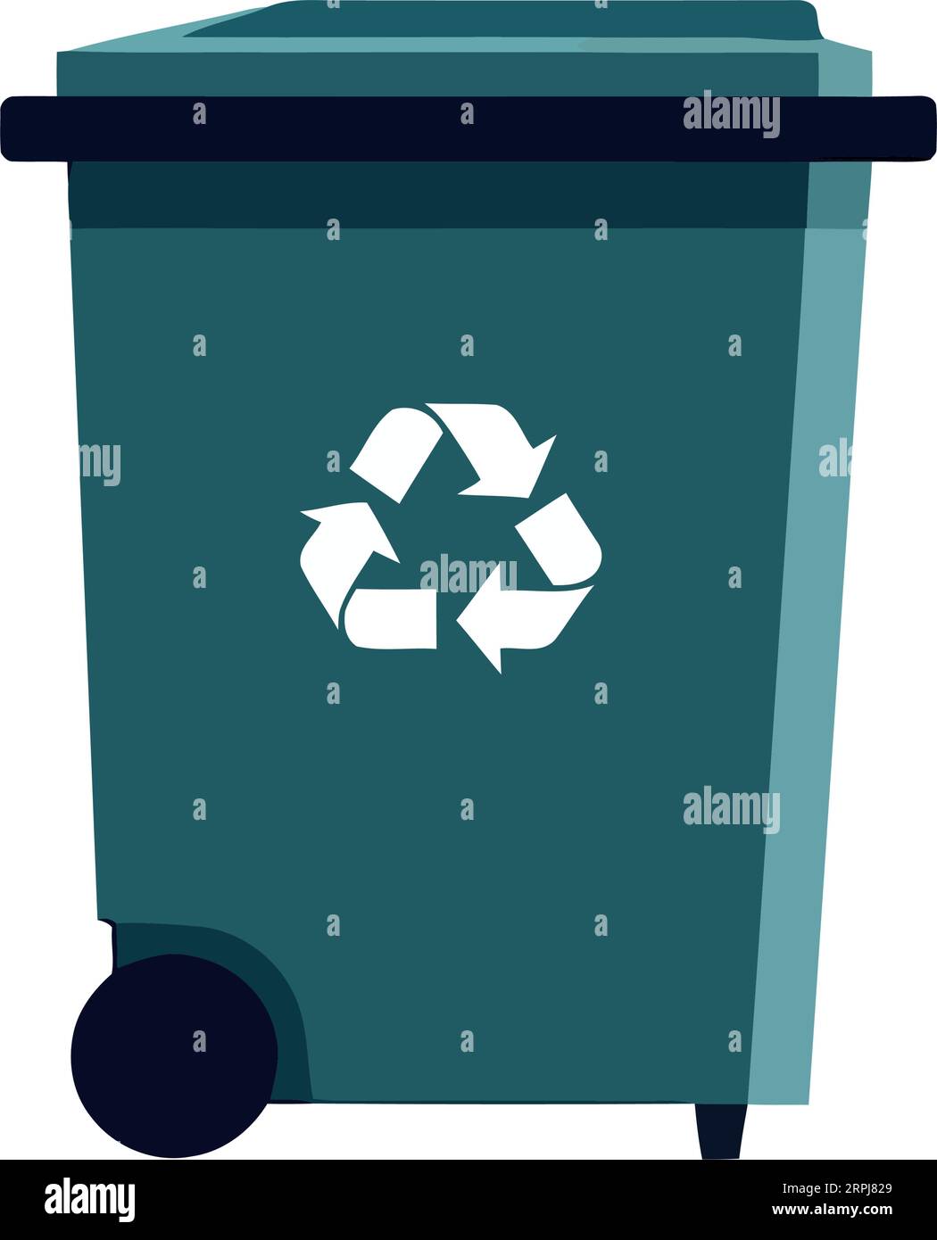 Blue recycling bin over white Stock Vector Image & Art Alamy