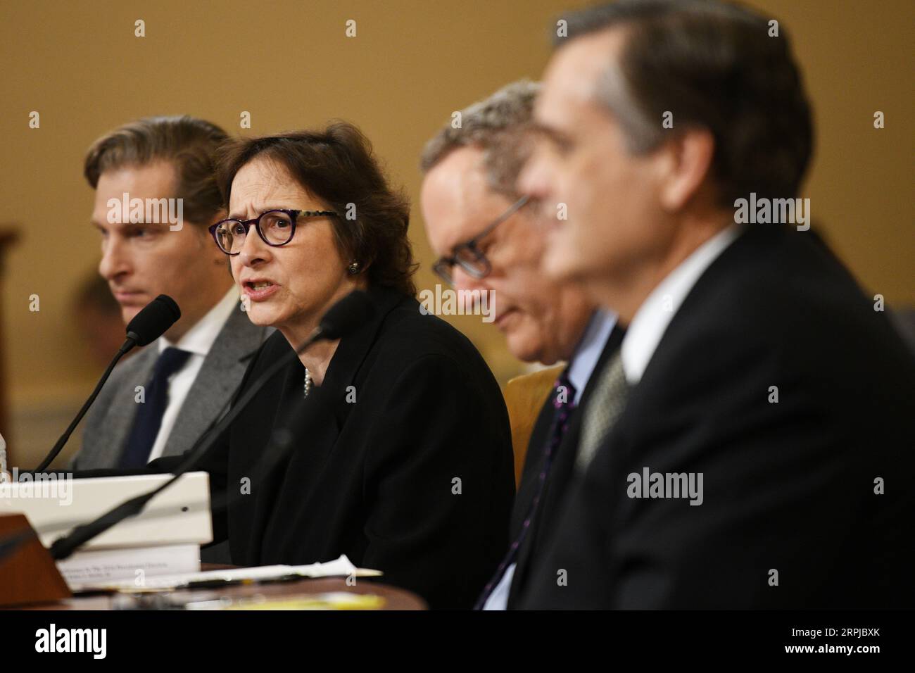 191204 -- WASHINGTON, Dec. 4, 2019 -- Stanford University Law Professor Pamela Karlan 2nd L testifies before the U.S. House Judiciary Committee on Capitol Hill in Washington D.C., the United States, on Dec. 4, 2019. The Democrat-led House Judiciary Committee took over a months-long impeachment proceeding into U.S. President Donald Trump by holding its first hearing on Wednesday.  U.S.-WASHINGTON D.C.-HOUSE-JUDICIARY COMMITTEE-HEARING-IMPEACHMENT INQUIRY-TRUMP LiuxJie PUBLICATIONxNOTxINxCHN Stock Photo