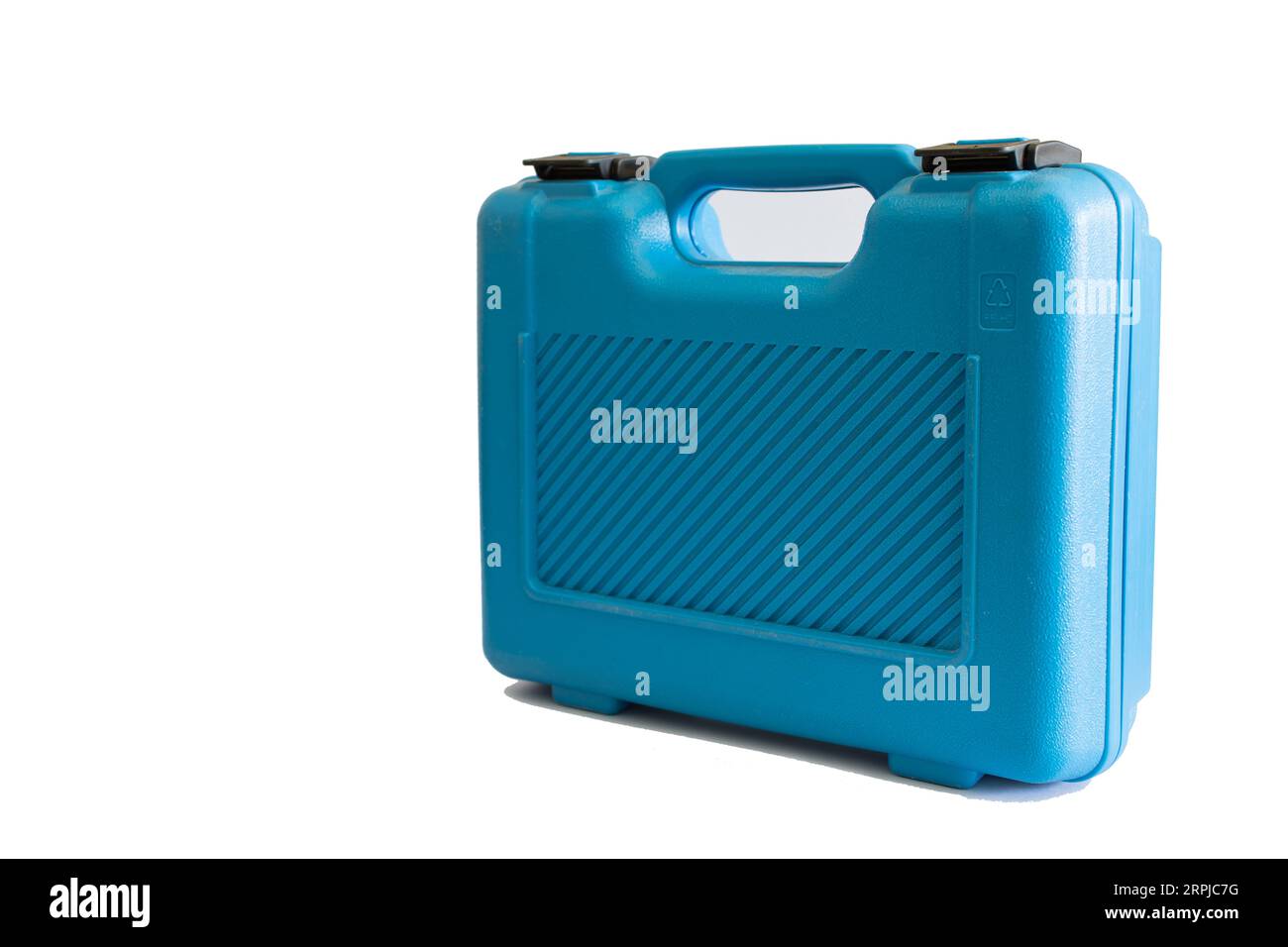 Blue box for tools isolated on the white Stock Photo