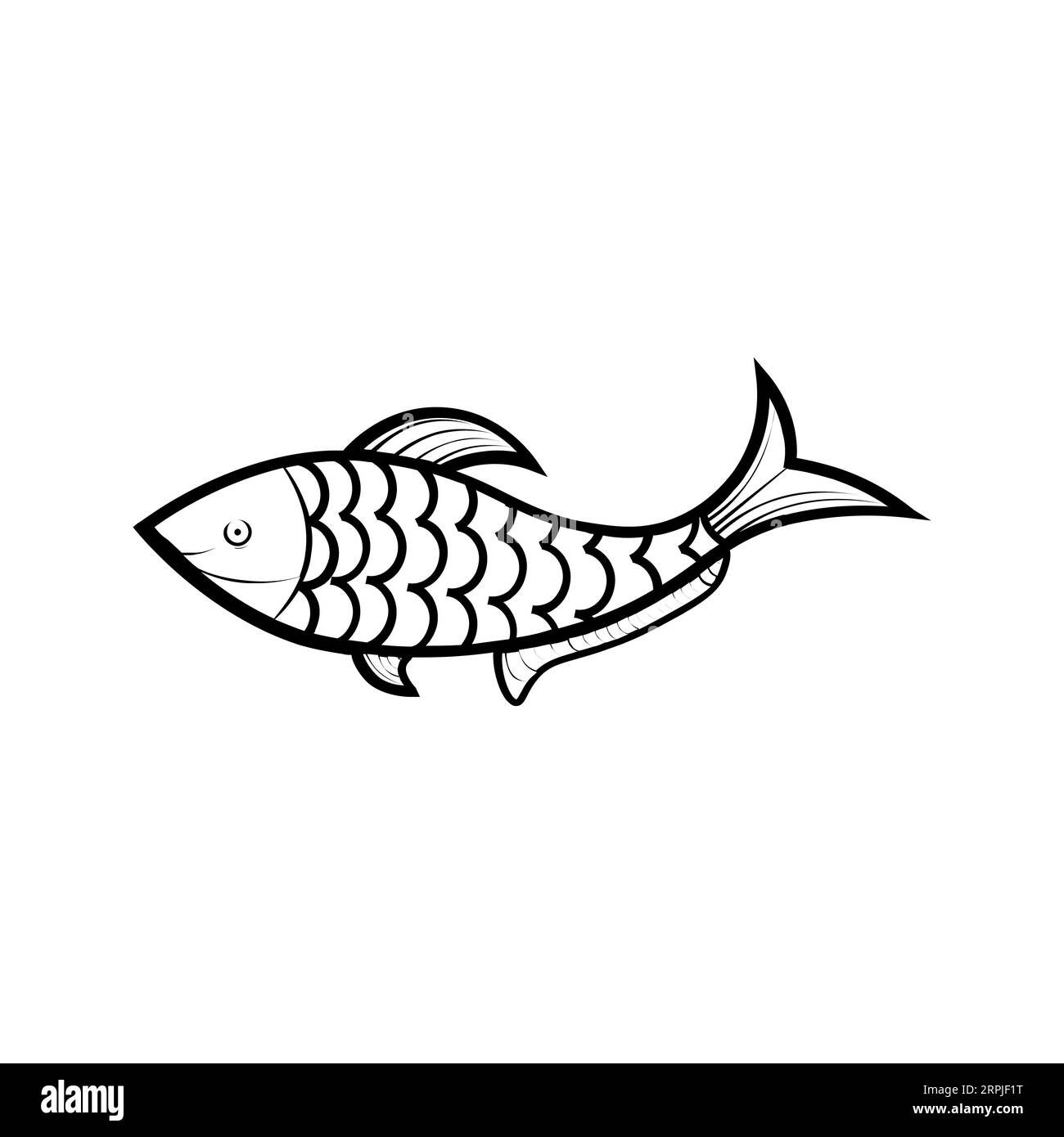 FISH Editable and Resizeable Vector Icon Stock Vector