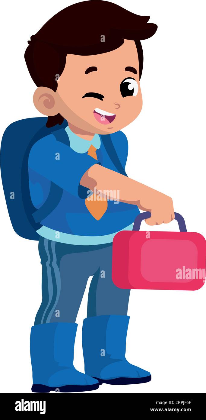 student back to school with backpack Stock Vector Image & Art - Alamy