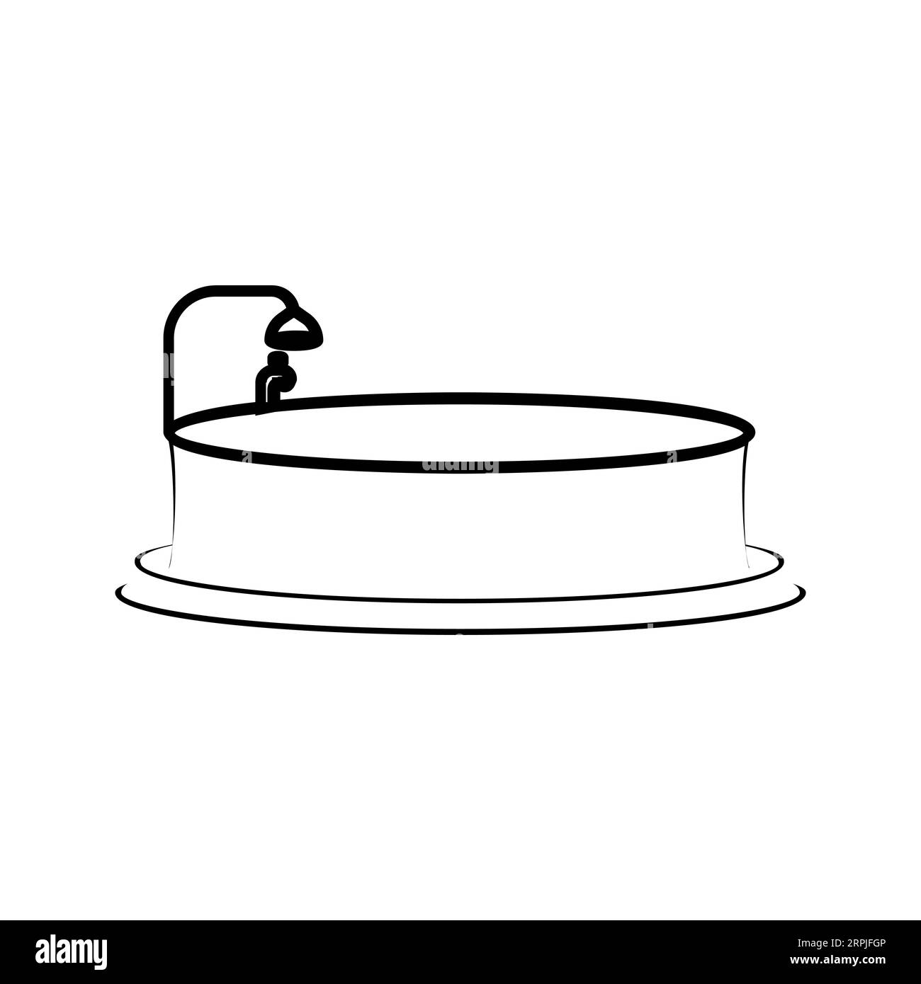 BATHTUB Editable and Resizeable Vector Icon Stock Vector