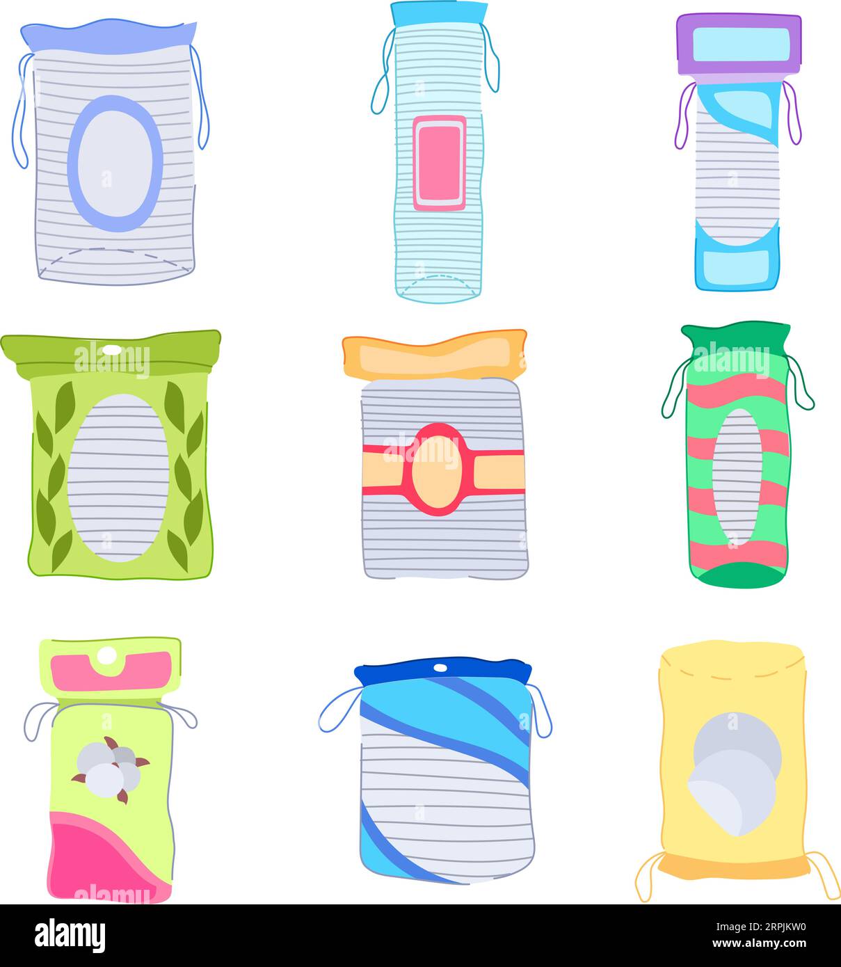 cotton pads set cartoon vector illustration Stock Vector Image & Art
