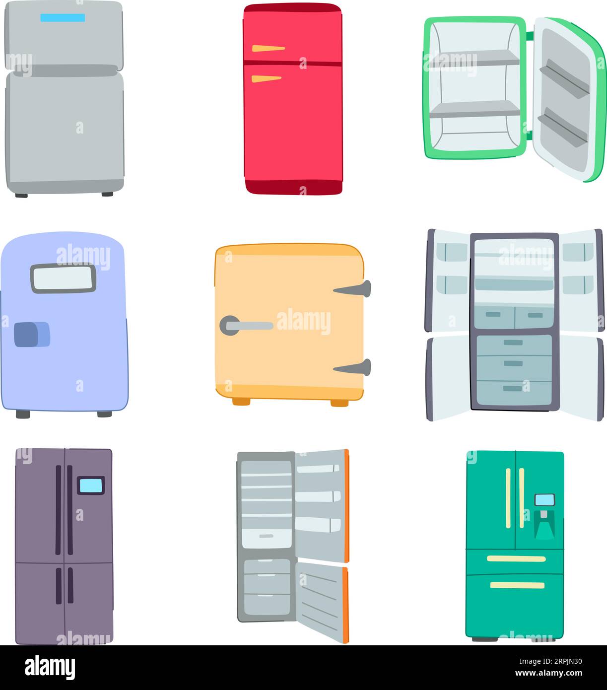 fridge set cartoon vector illustration Stock Vector Image & Art Alamy
