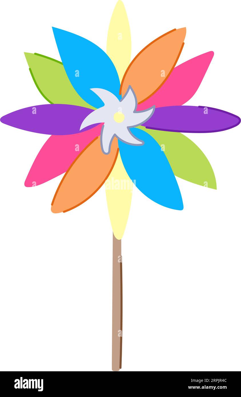child pinwheel toy cartoon vector illustration Stock Vector Image & Art ...