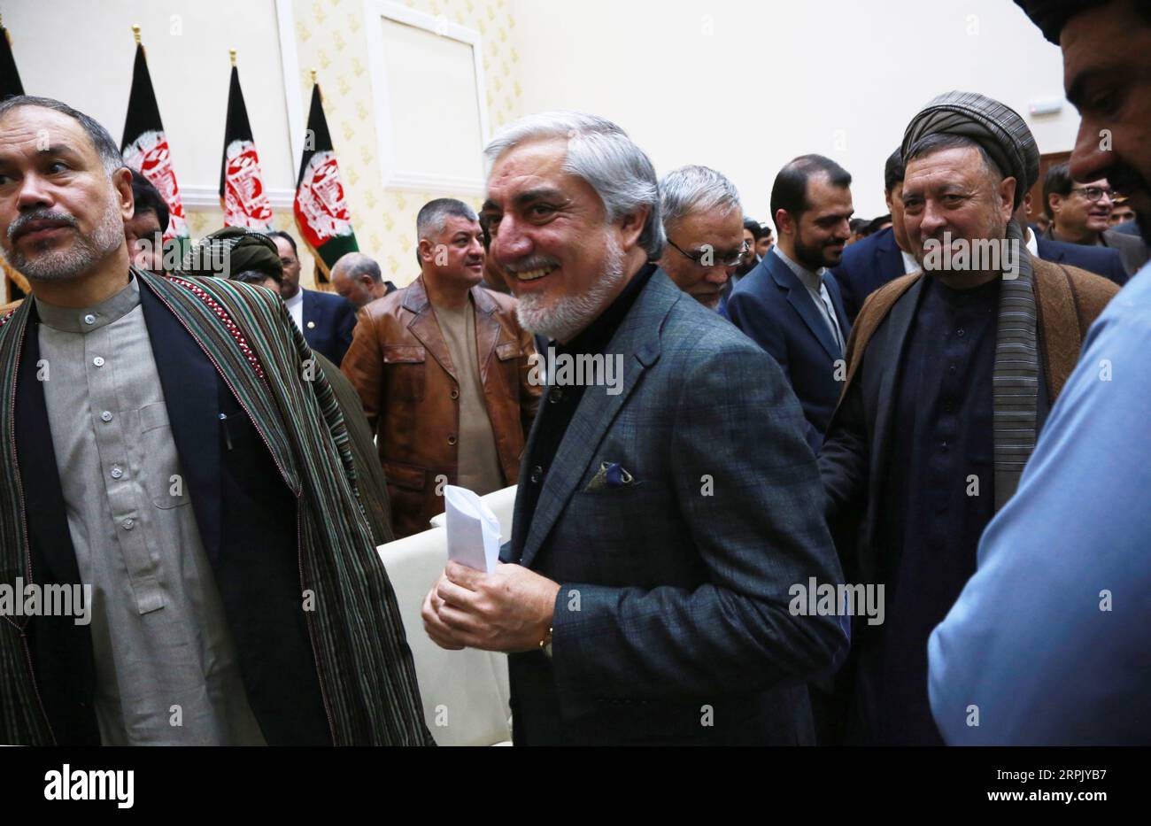 News Bilder des Tages 191222 -- KABUL, Dec. 22, 2019 -- Afghan presidential candidate Abdullah Abdullah C leaves after a press conference in Kabul, capital of Afghanistan, on Dec. 22, 2019. Afghan President Mohammad Ashraf Ghani has welcomed the preliminary results of the presidential election announced on Sunday as fair and expressed his congratulations to the nation and gratitude to the election commission. However, his rival in the presidential race Abdullah Abdullah described it as a fraudulent practice and vowed to fight through legal means until the fake votes were separated from the leg Stock Photo