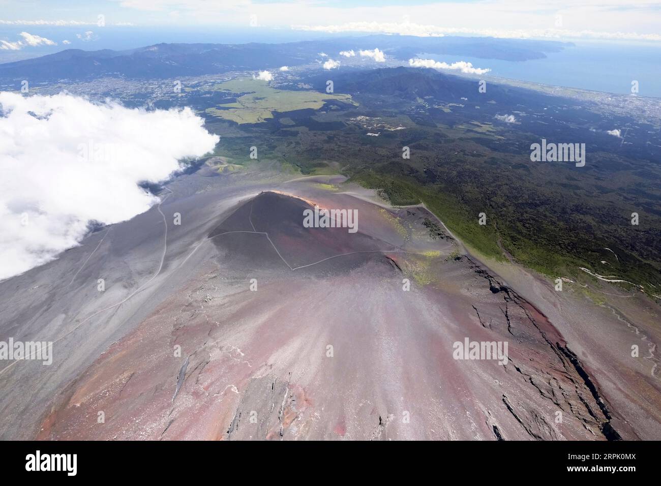 an-aerial-photo-shows-mount-fuji-in-japan-on-august-29-2023-the