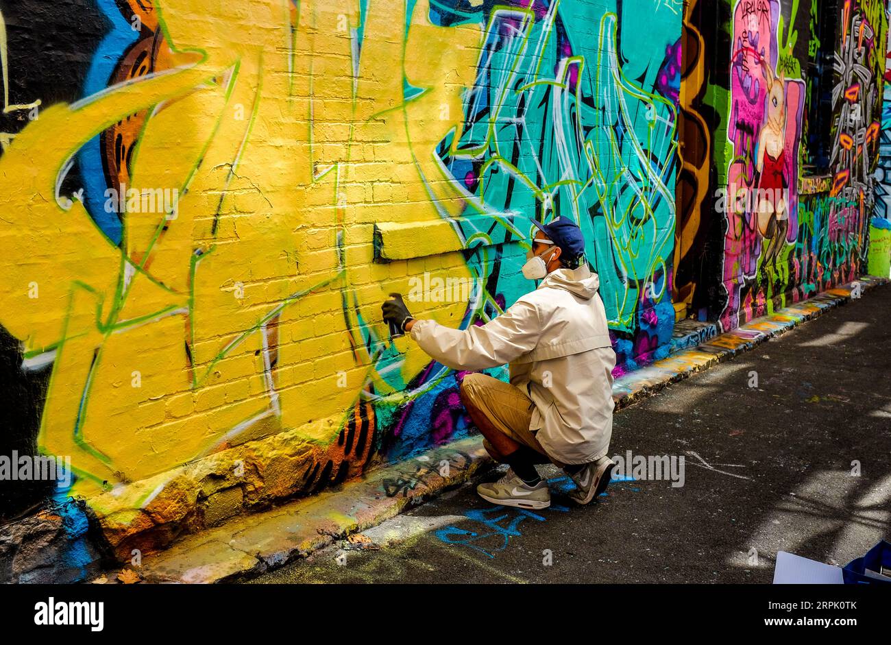 Graffiti painted walls around Hosier Lane in Melbourne's central