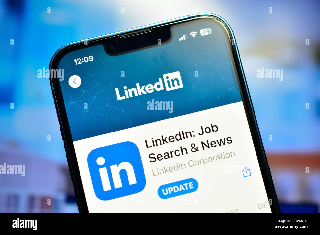 New Delhi, India 4 September 2023:- Linkedin app on iphone used to build professional connections and post or seek jobs Stock Photo