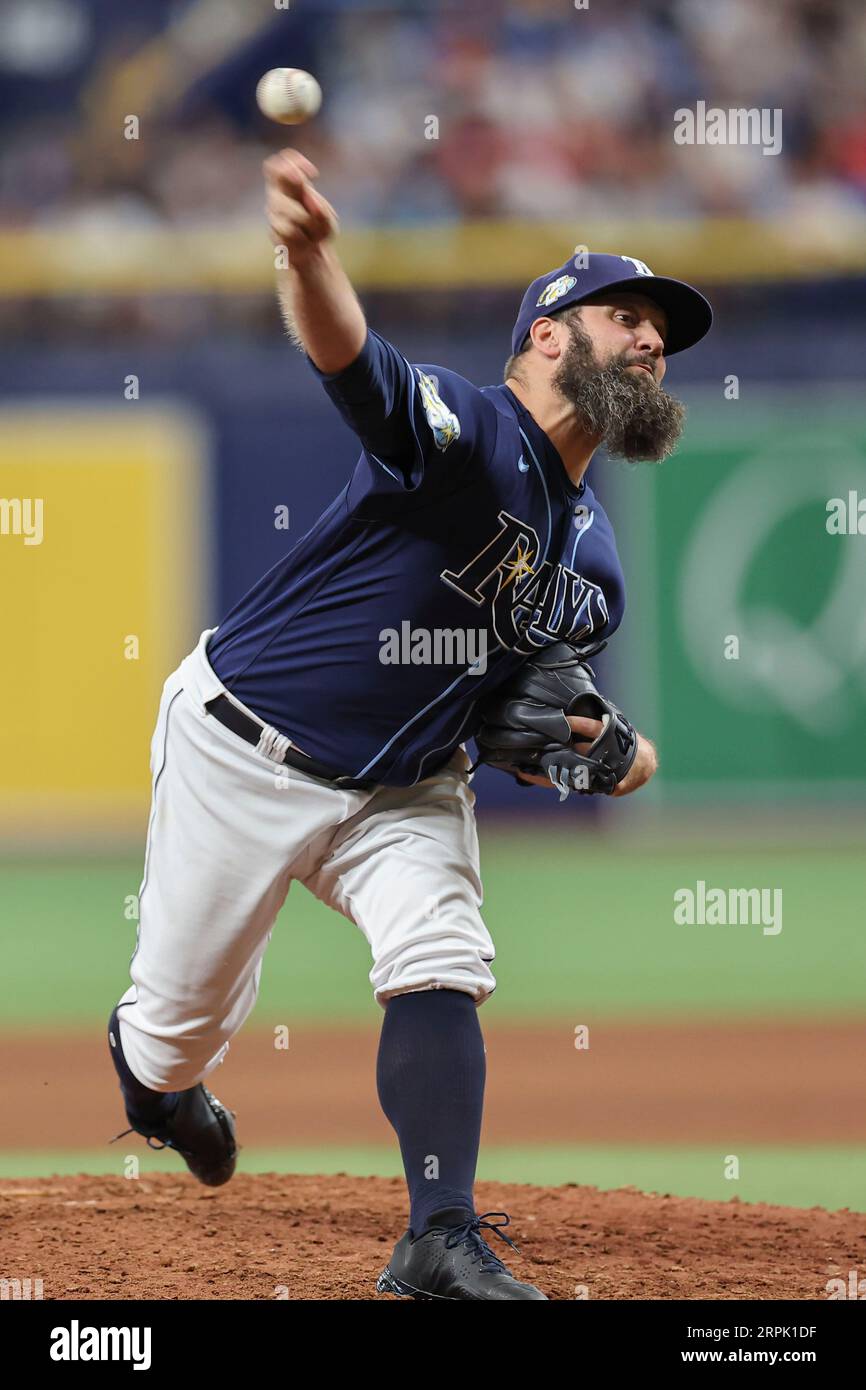 St. Petersburg, FL USA; Tampa Bay Rays relief pitcher Andrew Kittredge (36) delivers a pitch