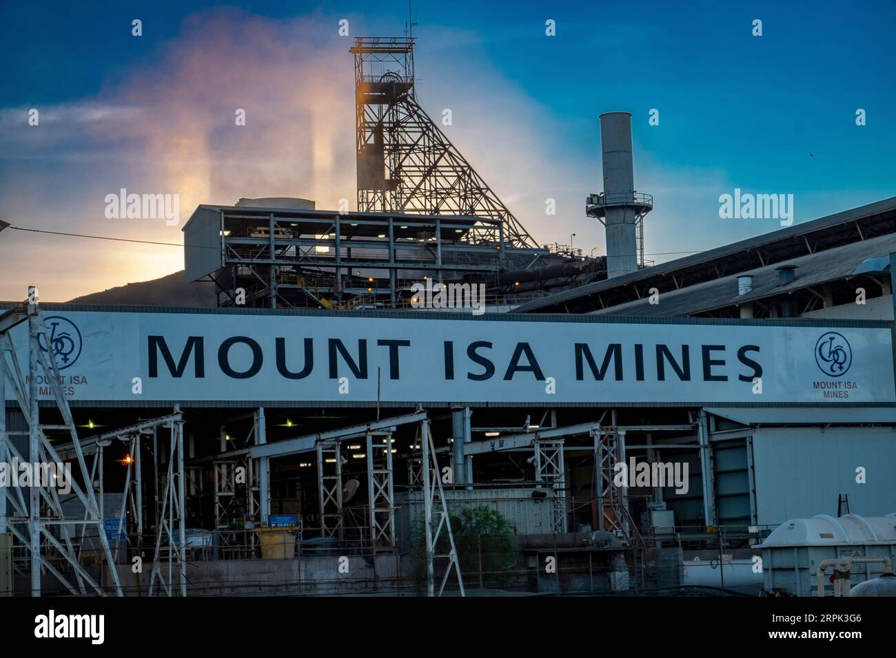 The main facade of the Mount Isa Mines smelter in Mt Isa, Queensland ...