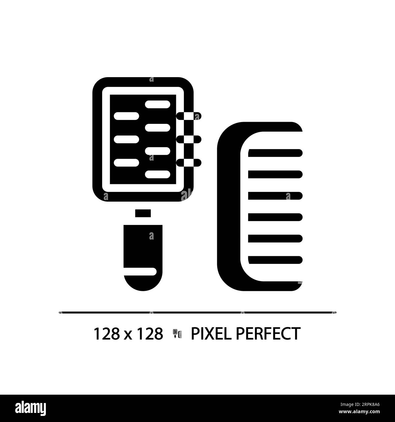 2D hairbrushes simple glyph style icon Stock Vector