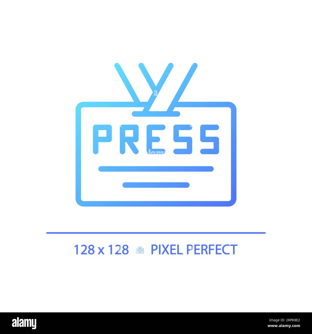 2D thin linear gradient press ID card icon Stock Vector