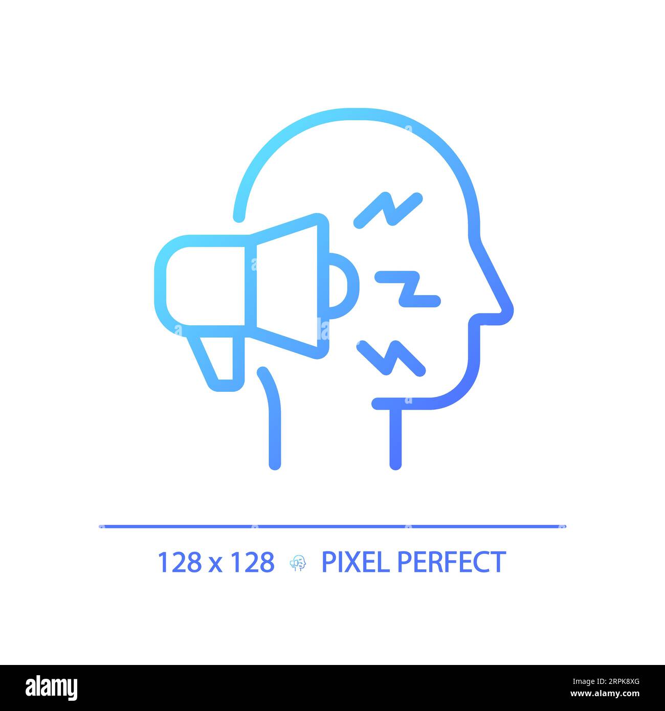 2D thin linear gradient public speaker icon Stock Vector