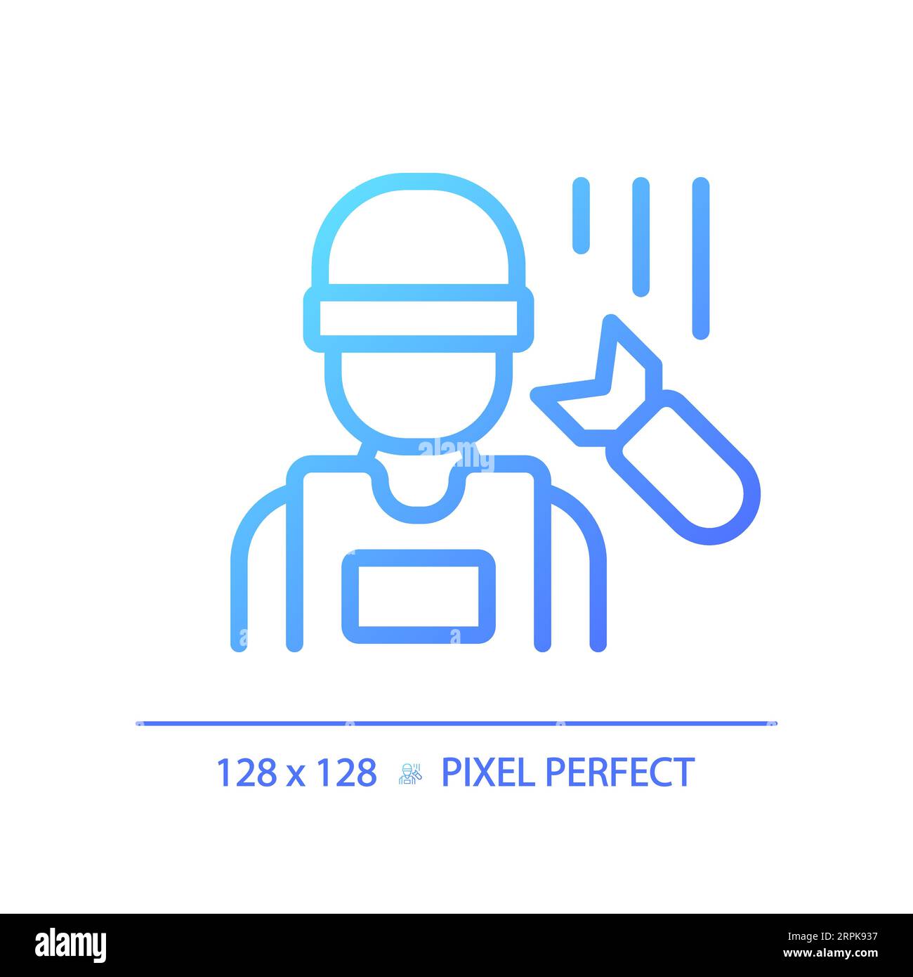 2D thin linear gradient media technician icon Stock Vector