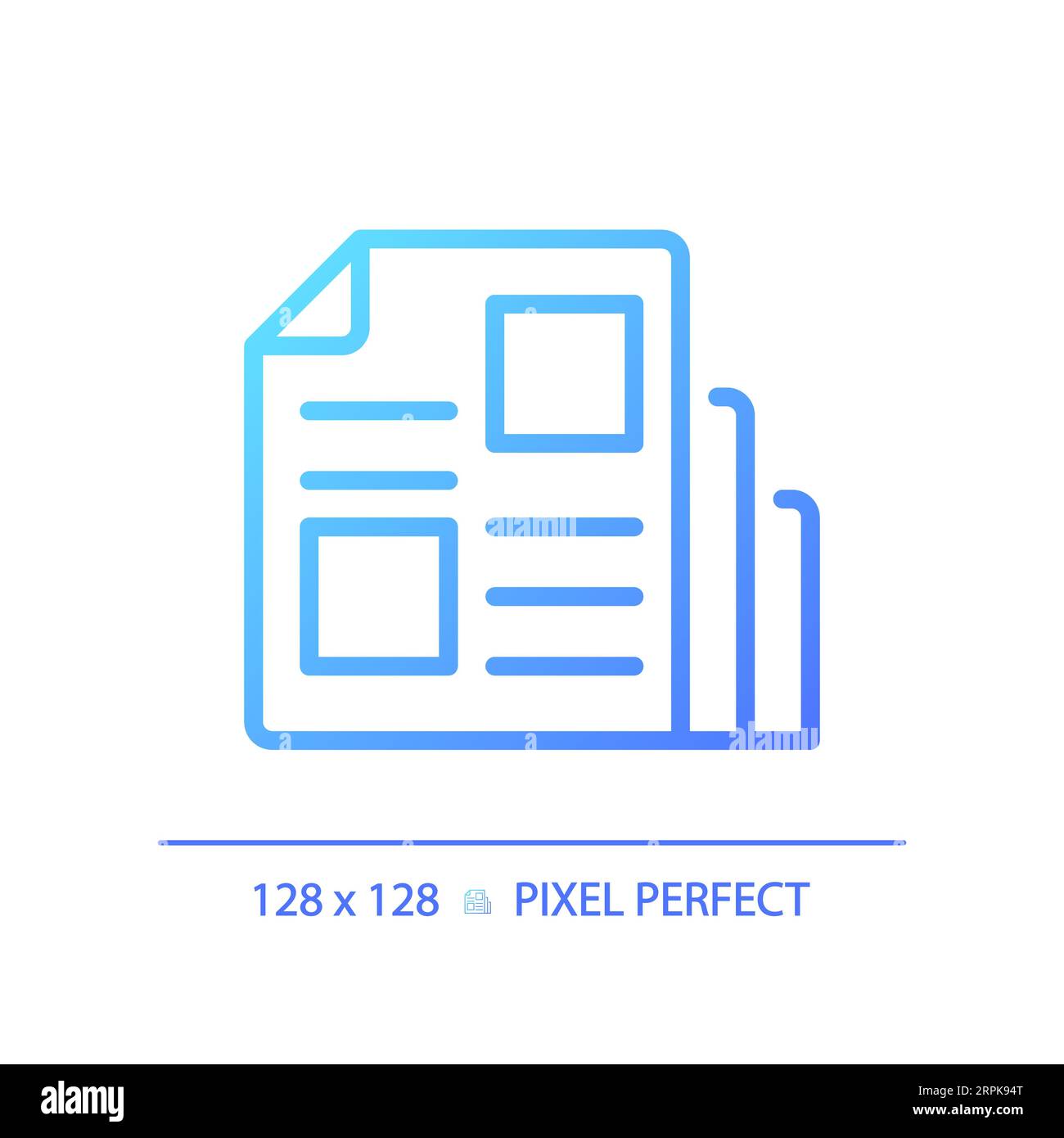 2D thin linear gradient magazine icon Stock Vector