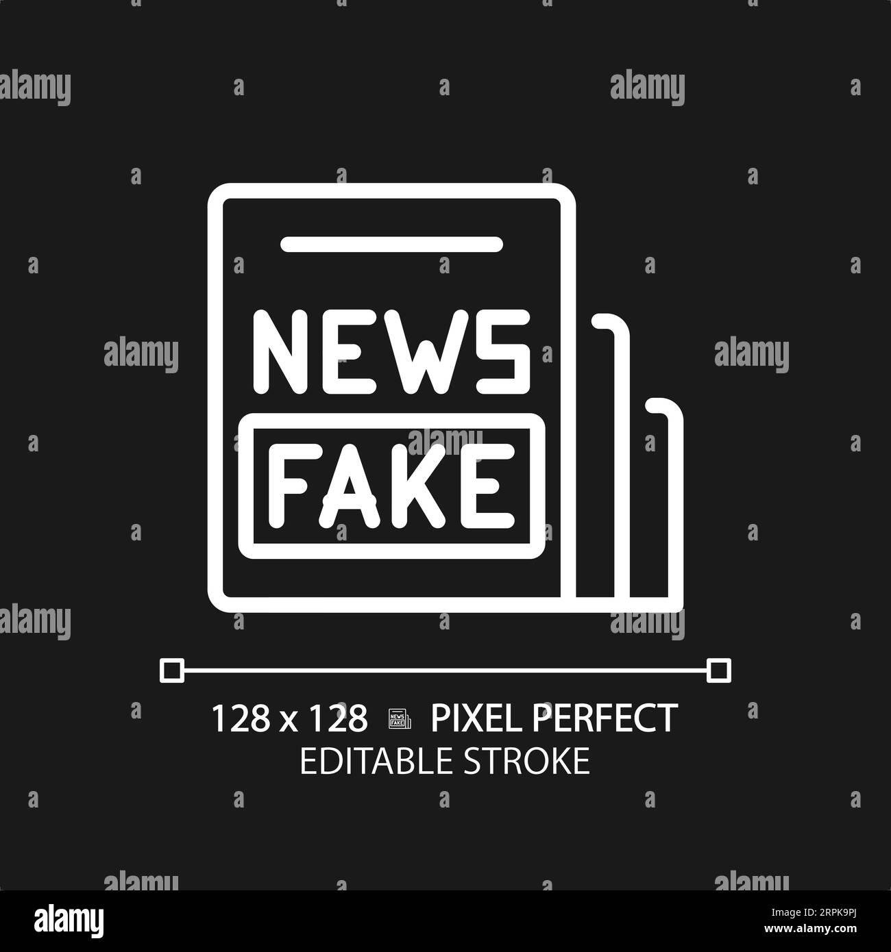 2D customizable thin linear white fake news icon Stock Vector Image ...