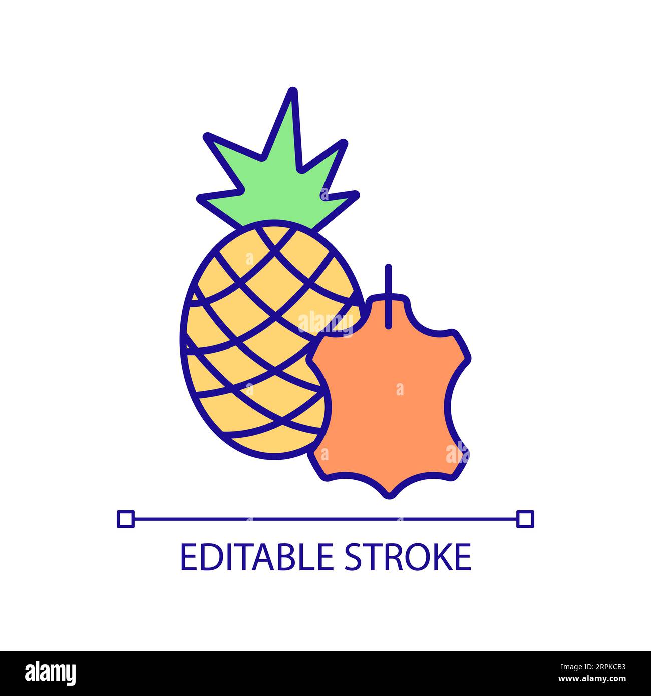 2D thin line colorful eco friendly material icon Stock Vector